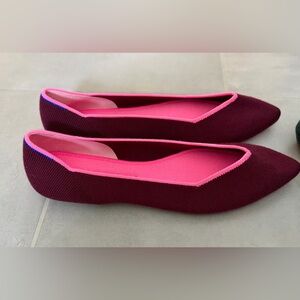 Rothy's Burgundy and Pink Flats